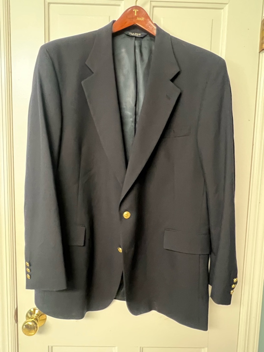Jos A Bank Sport Coat Mens 48 L Navy Executive Collection 100% Wool 2 Button